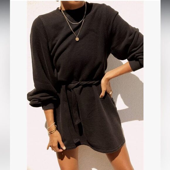 NWT Sincerely Jules THE DAHLIA SWEATSHIRT DRESS BLACK Large - Picture 5 of 14
